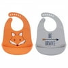 Hudson Baby Infant Boy Silicone Bibs 2pk, Fox, One Size