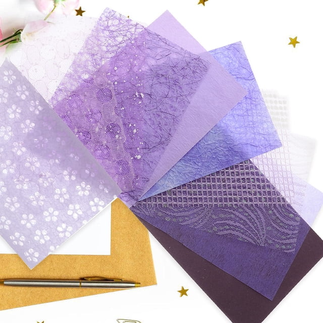 TABLETREANDS Papel Scrapbooking Decorativo Violeta Con Patrones Retro Para De Diarios Y Álbumes