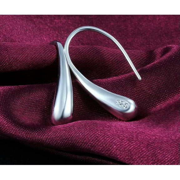 925 Sterling Silver Water Drop Earring Hook Personality Charm Female Earrings