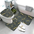 thumbnail image 3 of Bathroom Rugs Sets 3 Piece - Black Golden Dragonfly Absorbent Non Slip Bath Mats, U-Shape Toilet Lid Cover, Contour Mat, Soft Washable Shower Mats Bath Rug Mat for Bathroom Tub Toilet, 3 of 7