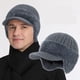 thumbnail image 3 of Protección para las orejas de gorro tejido resistente al frío • Estilo gorra de béisbol 3 en 1 • Forro de punto y forro polar de visón de doble capa premium • Construcción transpirable que absorbe, 3 of 3