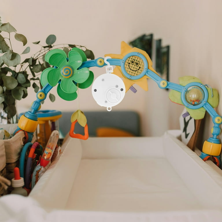 Crib Bed Bell Spinning Toys for Babies Crib Mobile with Music Crib Toys Crib Toy Holder Baby