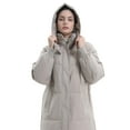 thumbnail image 2 of PUFFIT Women Long Puffer Jacket Hood Winter Water Repellent Wind-resistant Warm Ladies Quilted Padded Coat Big Pocket, 2 of 6