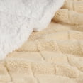 thumbnail image 3 of BNM Fleece Sherpa Reversible Lattice Blanket, King, Cream, 3 of 8