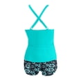 thumbnail image 4 of EliteGoogv Tankini Outfit For Women Bikini Top With Skirted Bottom Two Piece Bathing Suit Summer Beach Pool Swimwear Mint Green1, 4 of 5