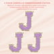 thumbnail image 3 of Parche de letras de chenilla Uxcell, autoadhesivo, bordado con borde dorado, letra púrpura-J, 3 of 6