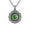 Green Pink no chain, variant on Men's Personality Retro Punk Rock Gothic Evil Eye Protection Round Bloody Green Gemstone Pendant Stainless Steel Necklace Free Chain
