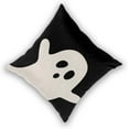 thumbnail image 2 of Halloween Pillow Covers 18x18 Set of 2, Halloween Black White Ghost Decorative Throw Pillow Covers Outdoor Halloween Lumbar Pillow Cases for Couch Sofa Home Holiday Decor, 2 of 4
