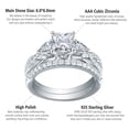 thumbnail image 7 of Newshe 1.7ct Princess Pear White AAAAA Cz 925 Sterling Silver Engagement Wedding Ring Set Size 6.5, 7 of 7