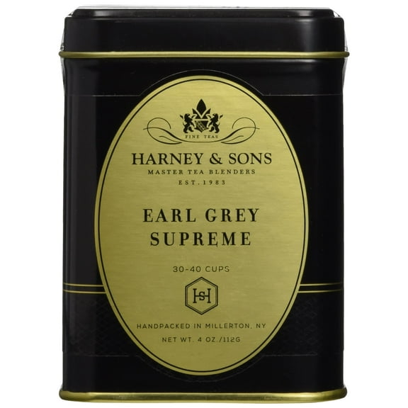 Harney & Sons Black Tea, Earl Grey Supreme with Silver Tips, 4 oz