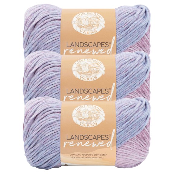 Fil Lion Brand Landscapes Renewed Fil Recyclé #4 Moyen 150g/212m 3-Paquete