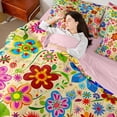 thumbnail image 4 of Homewish Colorful Flowers 7-Piece Twin Bedding Sets For Kids Teens Adults,Chic Floral Blossoms Bedding Comforter Set,Exotic Style Breathable Sheet Sets,Ultra Soft Home Decor,Reversible, 4 of 8