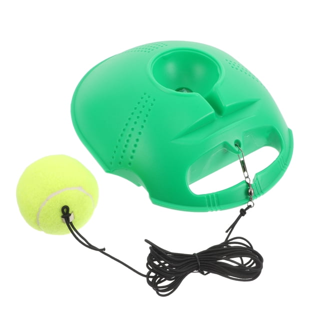 juego de entrenamiento de tenis individual con base, pelota de rebote portátil y cuerda elástica para practicar tenis por cuenta propia, equipo de entrenamiento para principiantes y adultos.
