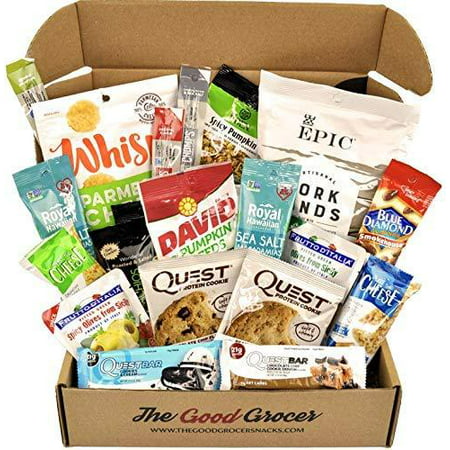 KETO Snacks Care Package (20ct): Ultra Low Carb, Ketogenic, Gluten Free, Low Sugar, Protein Bars, Crispy Cheese Bars, Crisps, Grass Fed Meat Sticks Bars, Nuts, Healthy Keto Gift Box Variety Pack
