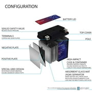 YTX7L-BS -12 Volt 6 AH, 100 CCA, Rechargeable Maintenance Free SLA AGM Motorcycle Battery