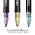 thumbnail image 5 of KINGART® Studio Outline Markers - 12 pc. Set, Metallic Silver with Color Outlines, 5 of 11