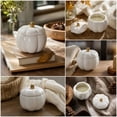 thumbnail image 4 of Naittoop Farmhouse Ceramic Pumpkin Candle Gift, Autumn Scented Candle,Soy Wax Pumpkin Jar Candles, Thanksgiving Halloween Home Table Centerpiece Farmhouse Decor Gift Orange, 4 of 7