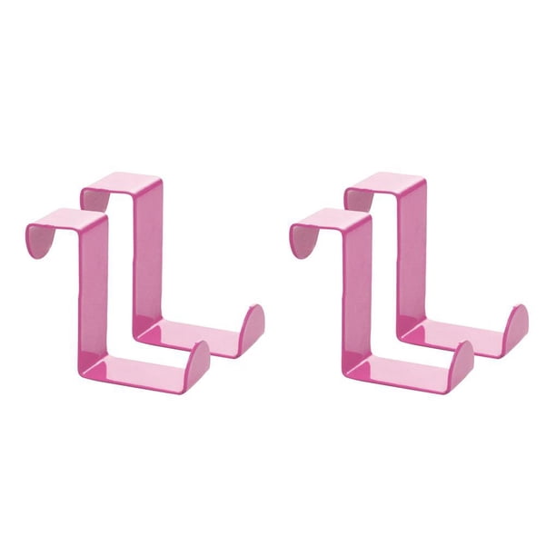 Monstrate 2pcs Over Door Hooks Multifunctional Cabinet Kitchen Clothes Hangers Clasp Household Z-shaped Hanger Punch-Free Rack rosado 2piezas Monstrate CBP001059