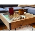 thumbnail image 5 of Rustic Chess and Checkers Table with removable glass top - chess and checkers pieces included, 5 of 10