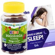 Spring Valley Kid's Melatonin Dietary Supplement; Vegetarian Gummies; 60 ct + “Have a Great Sleep - Better Idea Guide©”