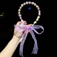 thumbnail image 2 of Doble capa bowknot red de perlas gasa foto clip de pelo femenino hermoso velo brillante orejas de conejo tocado, 2 of 2