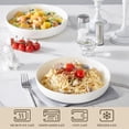 thumbnail image 4 of Juego de 4 cuencos para pasta MALACASA LUNA, cerámica blanca, 1,4 litros, 4 of 7