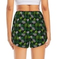 thumbnail image 4 of Xecao's Tropical Leaves1 for a double-layer running short for women, perfect for gym, tennis, and more, featuring a convenient pocket., 4 of 9