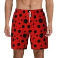 thumbnail image 3 of Uemuo Ladybug Pattern Pattern Mens Swim Trunks Quick Dry Board Shorts with Mesh Lining, Stretch Beach Shorts Quick Dry No-Chafing Board Shorts-Large, 3 of 9