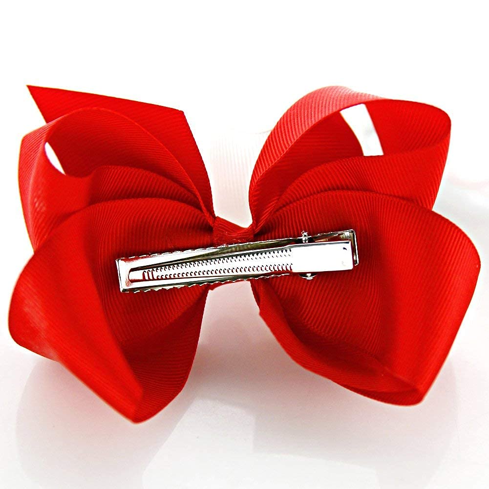 20 PCS 6 Inch Hair Bows Clips Grosgrain Ribbon Bows Large Big Hair Bows Clips Alligator Hair Clips Hair Accessories for Teens Kids Toddlers - image 3 of 9