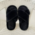 thumbnail image 6 of ZELAND Unisex Fluffy Criss-Cross Plush Slippers - Open-Toe Anti-Slip House Slides for Men & Women, 6 of 10