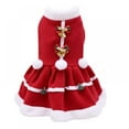 thumbnail image 2 of Pet Christmas Red Dress Warm Clothes Dog Girls Costume Puppy Warm Fleece Skirt, 2 of 8