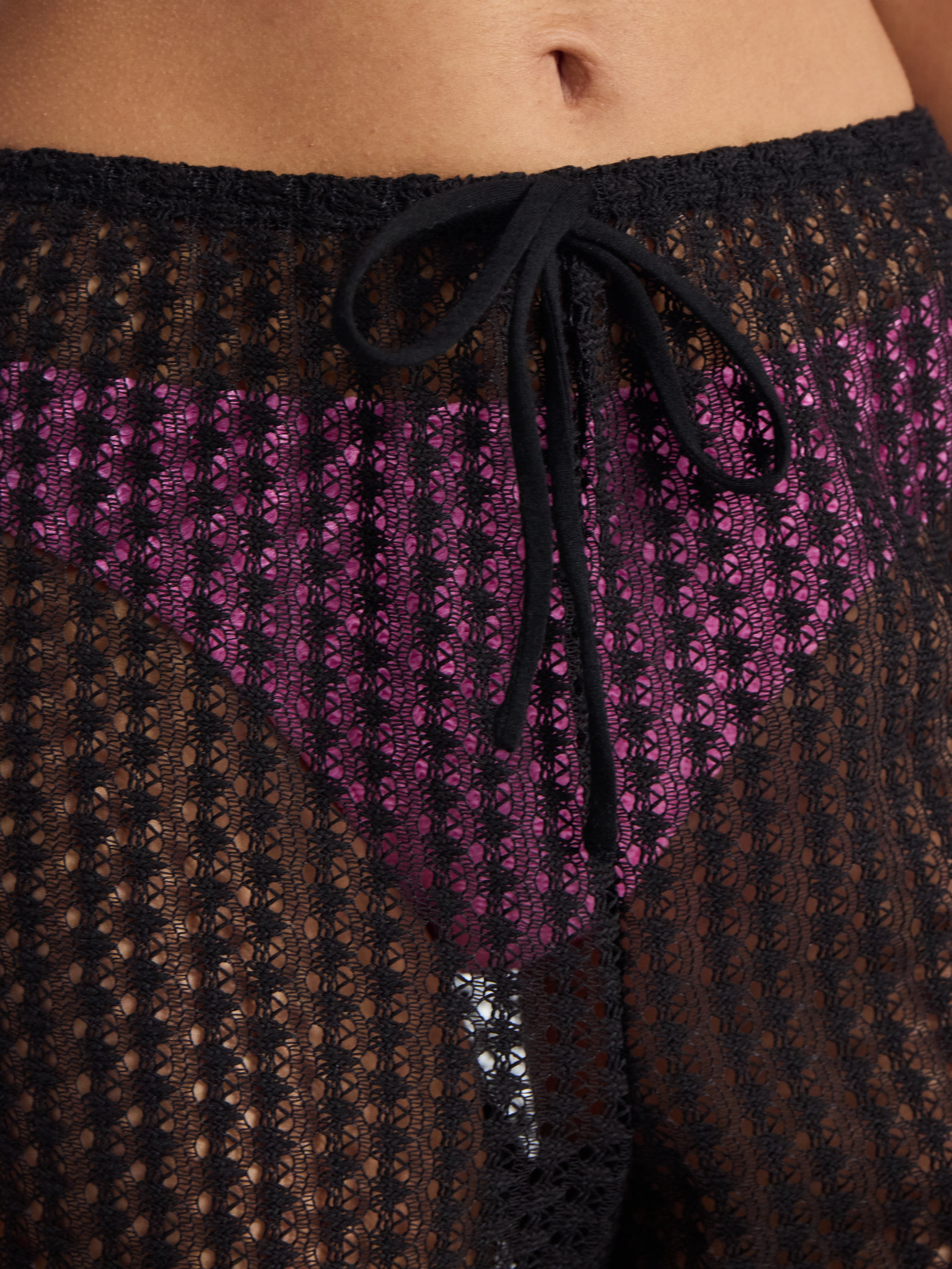 No Boundaries Crochet Wide Leg Pants Swim Coverup, Women's