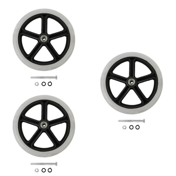 3 pcs  Wheelchair Solid Tire Front Wheel 8 Inch Wheelchair Front Universal Wheel