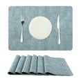 thumbnail image 2 of Unique Bargains Set of 6 Faux Leather Heat Resistant Waterproof Dining PU Place Mats Light Blue, 2 of 6