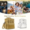 thumbnail image 7 of Holuxer Lunch Box for Men, 24 Can Double Deck Expandable Tactical Mens Lunch Bag for Work Travel Daytrip Picnic Camping, Large Capacity Cooler Bags with Adjustable Shoulder Strap, Brown, 7 of 7