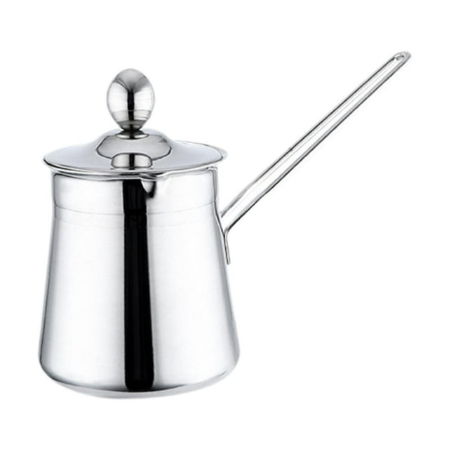 jesticaly Cafetière Élégante en Acier Inoxydable avec Couvercle, Authentique Machine à Café Turque à Domicile, Chauffe-Bouilloire