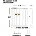 thumbnail image 2 of Walk Through Baby & Dog Gate 29-38.5 Inch, Pressure Mounted No Drilling, Adjustable Indoor Safety Gate for Stairs & Doorways - Metal Design for Kids and Pets, White, 2 of 7
