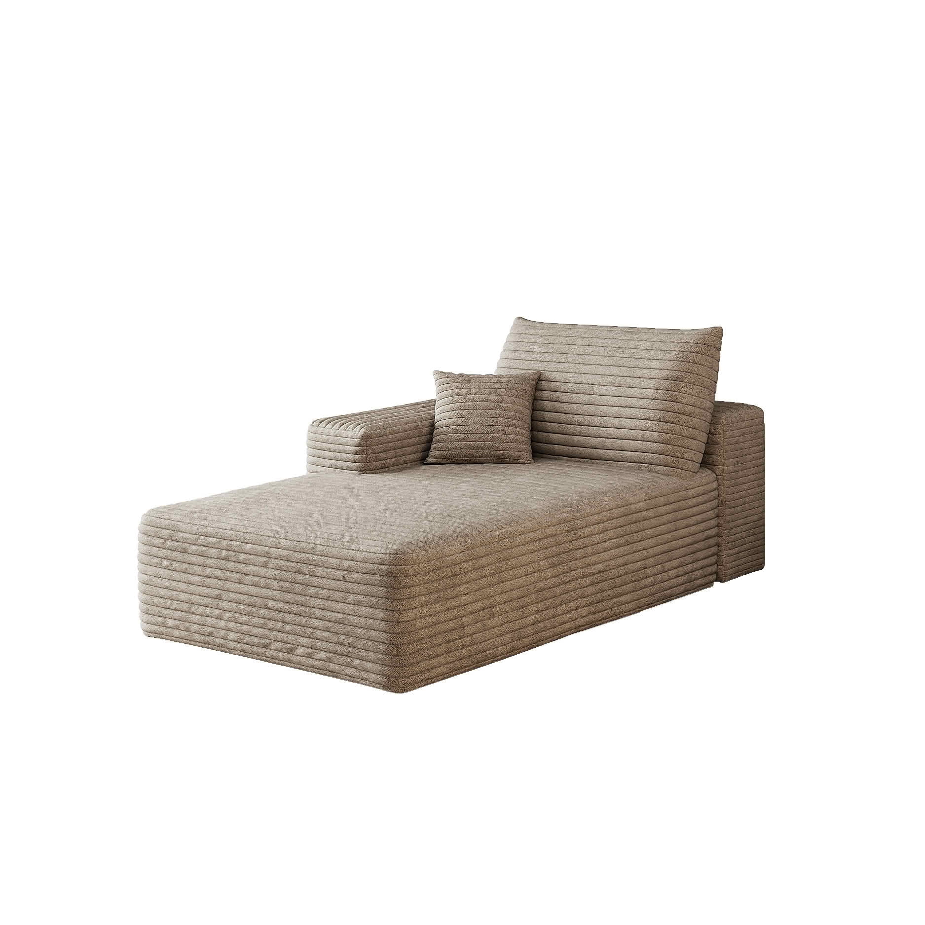 MAYEERTY Cloud Sectional Sofa, Plush Corduroy Modular Right Side Chaise, No Assembly Required，Camel