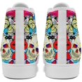 thumbnail image 4 of Skull High Tops Canvas Shoes for Men Women Classic Lace Up Gothic Fashion Sneaker Street Casual Canvas Sneakers, 4 of 7