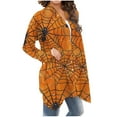 thumbnail image 6 of WXLWZYWL Womens Halloween Costumes 2024, Cute Pumpkin Ghost Bat Cat Spider Printed Long Sleeve Cardigan Sweaters for Women Lightweight, 6 of 6