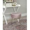 thumbnail image 2 of Linon Brandi Vanity Stool, 18.25" Seat Height, Gold Finish with Pink Fabric, 2 of 8