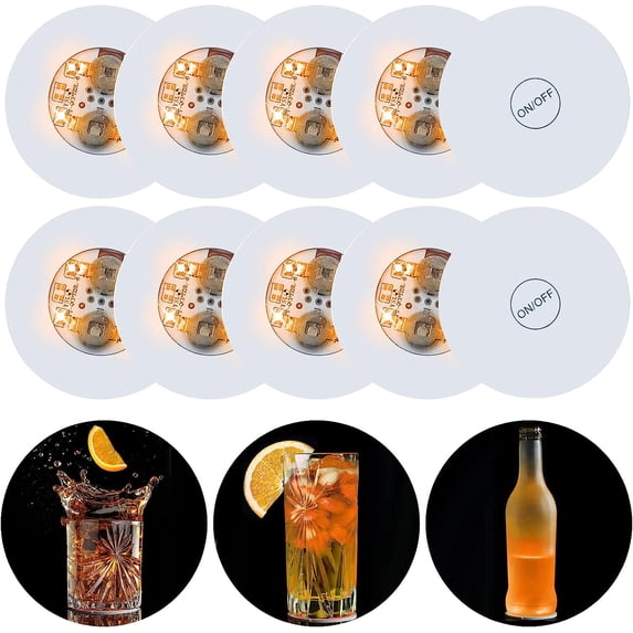 LINLIN LED coaster 10pcs LED Bar Coasters LED Bottle Lights Cup Holder Lights for Wine Liquor Bottles Bottle Sparkler Champagne Party Bar
