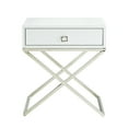 thumbnail image 2 of Jakob White Side Table - Square Lacquer-Finish Chrome, X-Metal Leg,, 2 of 8