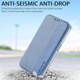 thumbnail image 3 of Clear Case for Nothing Phone 1 with Card Holder, Fiber Pattern PU Leather Wallet Flip Shockproof Phone case Cover for Nothing Phone 1 QW Blue, 3 of 18
