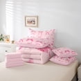 thumbnail image 6 of meiyoeat Cute Coquette Bow 7-Piece Twin Bedding For Girls Kids,Pink Ribbon Bowtie Bedding Comforter Set For Bowknot Lovers,Pink Reversible, 6 of 7
