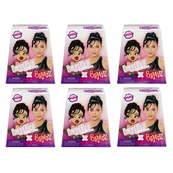 Mini Bratz x Kylie Jenner Series 1 Collectible Figures (6 Pack, Full Collection), 2 Minis in Each Capsule, Blind Packaging Doubles as Display