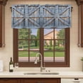 thumbnail image 6 of 2 Pack Farmhouse Wood Grain Valances for Windows Bedroom Living Room Window Treatments, Vintage Country Barn Gate Textured Rod Pocket Valance Drapes Short Kitchen Curtains Over Sink 54"x18", 6 of 8