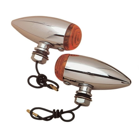 Drag Specialties Chrome Marker Lights w/Amber Lens (DS-282040)