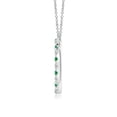 thumbnail image 2 of ANGARA Natural Emerald and Diamond Open Circle Eternity Pendant in 14K White Gold for Women (Size-2.5mm) | May Birthstone, Birthday, Anniversary, Jewelry Gift for Women | Natural Emerald Necklace, 2 of 7