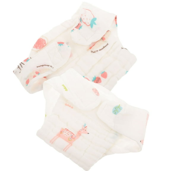 Niceauty 2 Pcs Reusable Cotton Nappies Multi Absorbent Leak-proof for Newborns